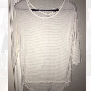 Charming Charlie white striped top